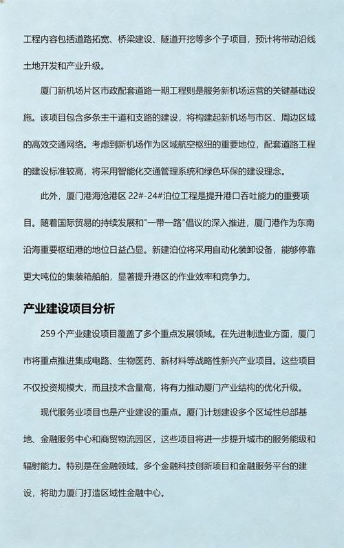 2025年厦门市级重点建设项目规划与投资分析